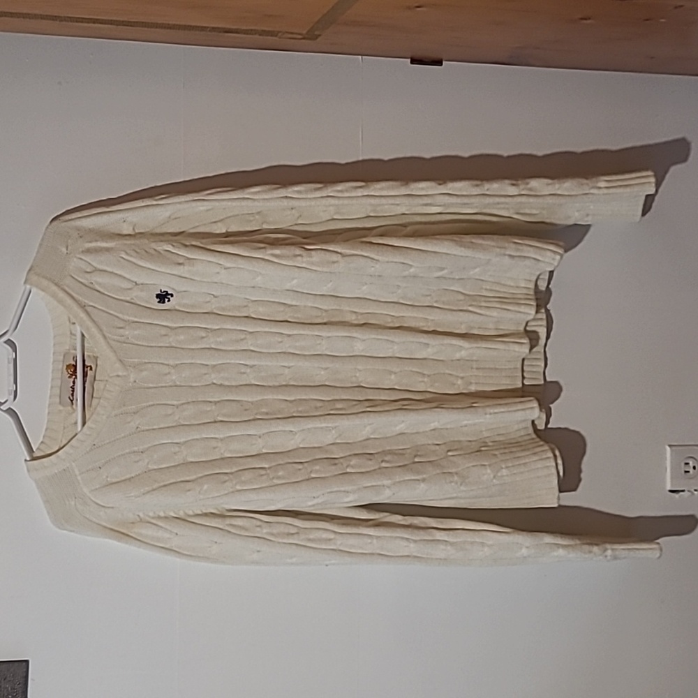 Castro Vintage Cream Cable Knit Sweater Mens